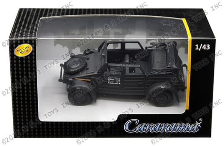 Cararama 1:43 Military Vehicles Volkswagen Kubelwagen Convertible K Type 82 (black)- Diecast