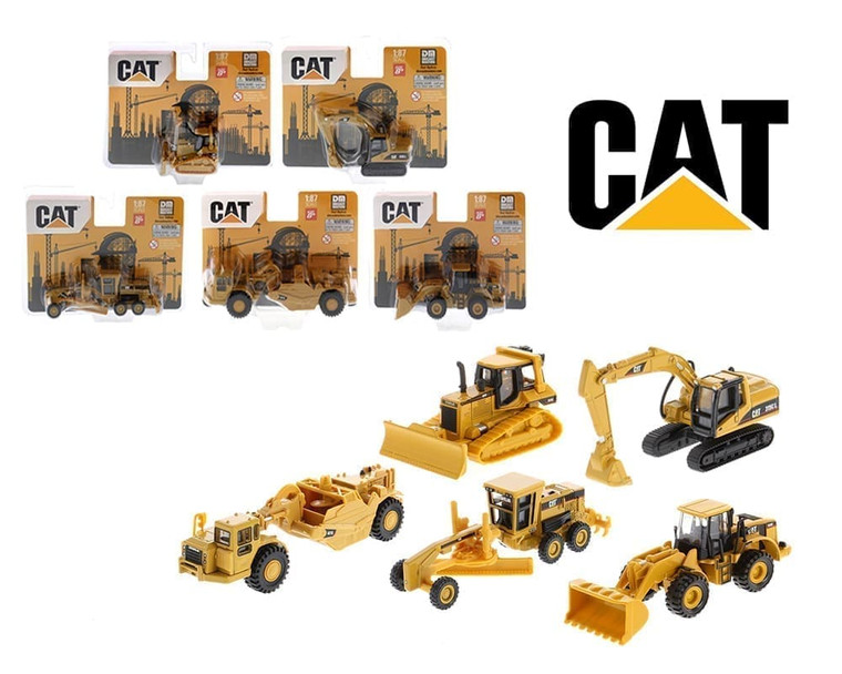 Diecast Masters 1:87 Caterpillar Diecast Models Assortment 6-piece Set- Diecast