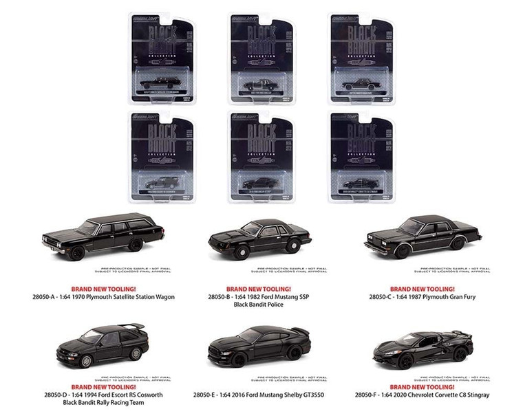Greenlight 1:64 Black Bandit Series 24 Assortment 6 Styles- Diecast