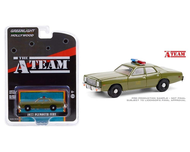 Gl 1:64 Hw Special The A-team Plymouth 1977 Fury U.s. Army Gr- Diecast