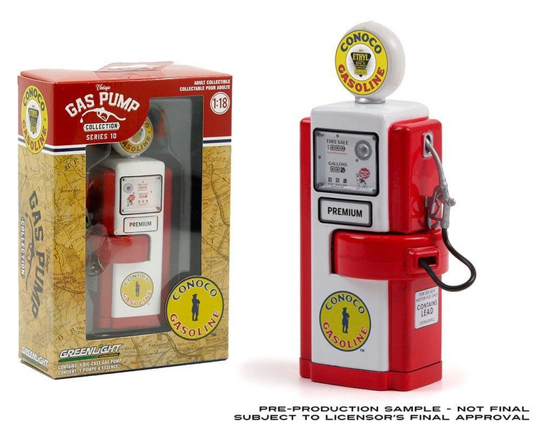Greenlight 1:18 Vintage Gas Pumps Series 10 1948 Wayne 100-a Gas Pump Conoco Ethyl Gasoline- Diecast Greenlight 1:18 Vintage Gas Pumps Series 10 1948 Wayne 100-a Gas Pump Conoco Ethyl Gasoline- Diecast