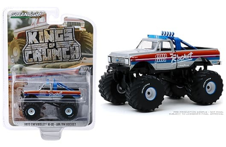 Greenlight 1:64 Kings Of Crunch Series 6 1972 Chevrolet K-10 Monster Truck Rocket (silver)- Diecast Greenlight 1:64 Kings Of Crunch Series 6 1972 Chevrolet K-10 Monster Truck Rocket (silver)- Diecast