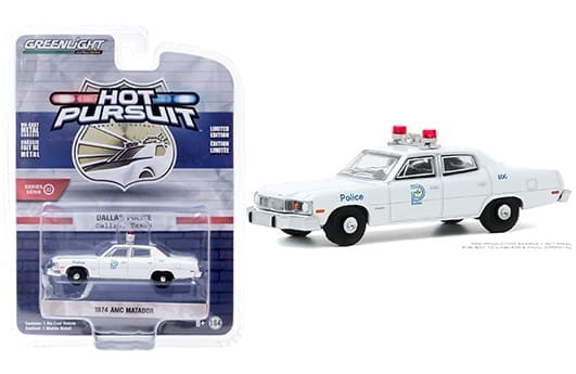 Greenlight 1:64 Hot Pursuit Series 35 1974 Amc Matador Dallas, Texas Police (white)- Diecast