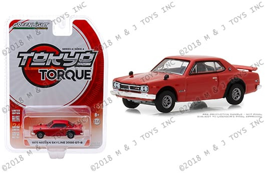 Greenlight 1:64 Tokyo Torque Series 4 1972 Nissan Skyline 2000 Gt-r (red)- Diecast