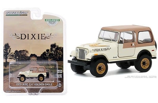 Greenlight 1:64 Hobby Exclusive 1979 Jeep Cj-7 Golden Eagle dixie (cream/brown Top)- Diecast