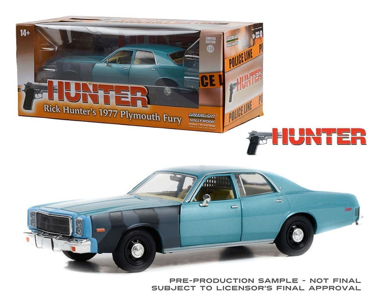Greenlight 1:24 Sergeant Rick Hunters 1977 Plymouth Fury Hunter (1984-91 Tv Series)- Diecast