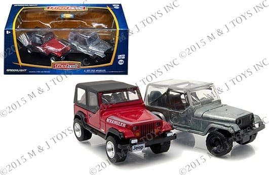 Greenlight 1:64 First Cut 2pcs Set 1987 1995 Jeep Wrangler Yj- Diecast