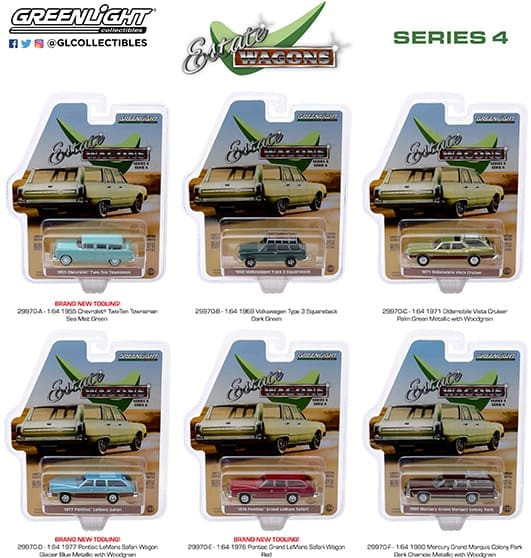 Greenlight 1:64 Estate Wagons Series 4 Assortment (6 Styles)- Diecast