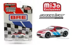 Greenlight 1:64 Mijo Exclusives Chrome Edition 2019 Bre Nissan 370z (red Chrome/white)- Diecast