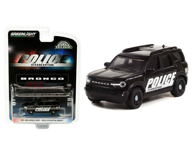 Greenlight 1:64 2021 Ford Bronco Sport Police Interceptor Concept Hobby Exclusive- Diecast