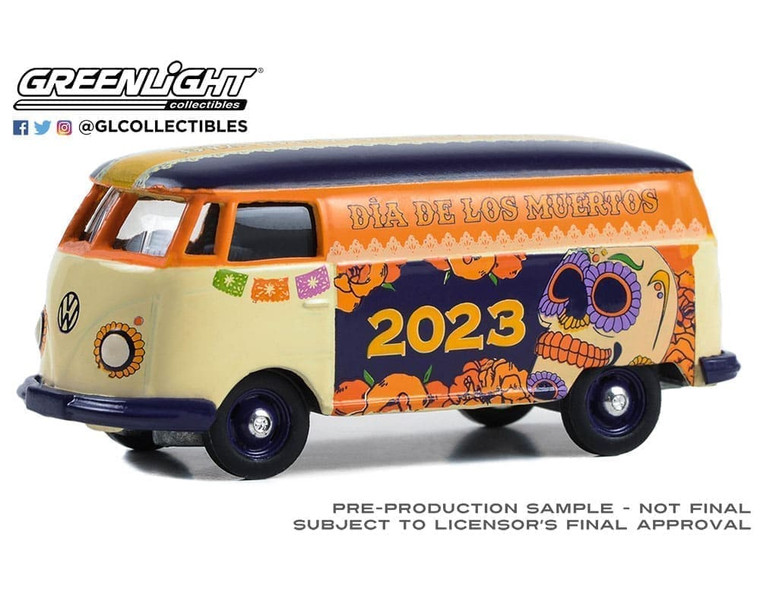 Greenlight 1:64 Volkswagen Type 2 Panel Van Dia De Los Muertos 2023 Hobby Exclusive Limited Edition- Diecast