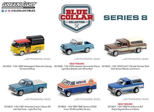 Greenlight 1:64 Blue Collar Collection Series 8 (6-car Assortment)- Diecast