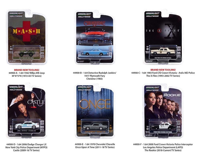 Greenlight 1:64 Hollywood Series 30 Assortment (6 Styles)- Diecast