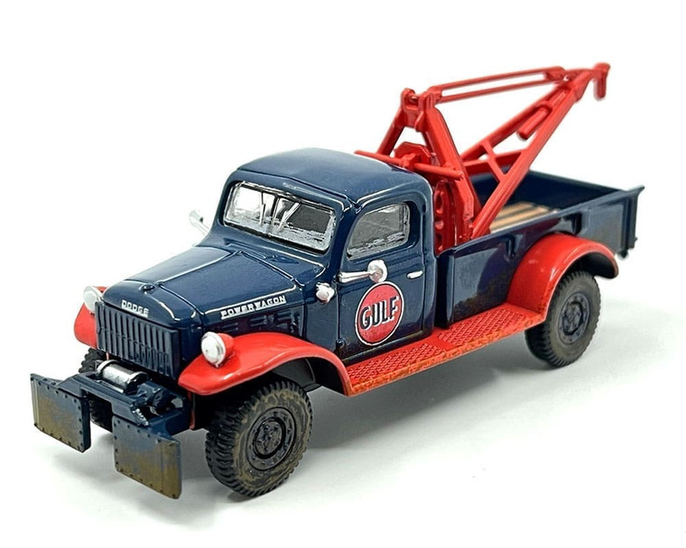 Greenlight 1:64 1950 Dodge Power Wagon Tow Truck Gulf Oil Weathered With Mechanic Figure Limited 3,600 Pcs Mijo Exclusives- Diecast