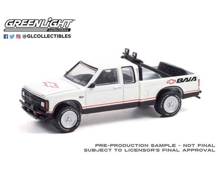 Greenlight 1:64 All-terrain Series 12 1991 Chevrolet S-10 Baja Extended Cab White- Diecast