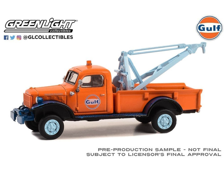 Greenlight 1:64 Gulf Oil Special Edition Series 2 1947 Dodge Power Wagon Wrecker Orange- Diecast