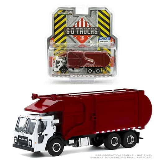 Greenlight 1:64 Sd Trucks Series 10 2019 Mack Lr Refuse Truck White/red- Diecast