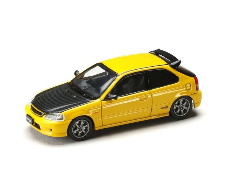 Hobby Japan 1:64 Honda Civic Type R (ek9) Jdm Style Sunlight Yellow With Carbon Hood Jdm64- Diecast Hobby Japan 1:64 Honda Civic Type R (ek9) Jdm Style Sunlight Yellow With Carbon Hood Jdm64- Diecast