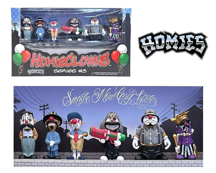 Homies Figures 2 Clowns Series 3 Set Of 6 Figures- Diecast