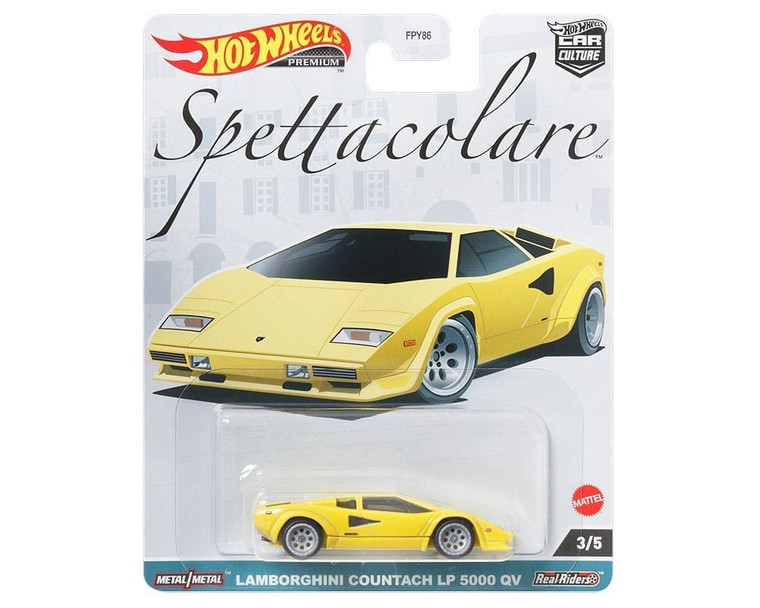 Hot Wheels 1:64 Car Culture 2023 B Case Spettacolare Lamborghini Countach Lp 5000 Qv- Yellow- Solid Pack- Diecast Hot Wheels 1:64 Car Culture 2023 B Case Spettacolare Lamborghini Countach Lp 5000 Qv- Yellow- Solid Pack- Diecast