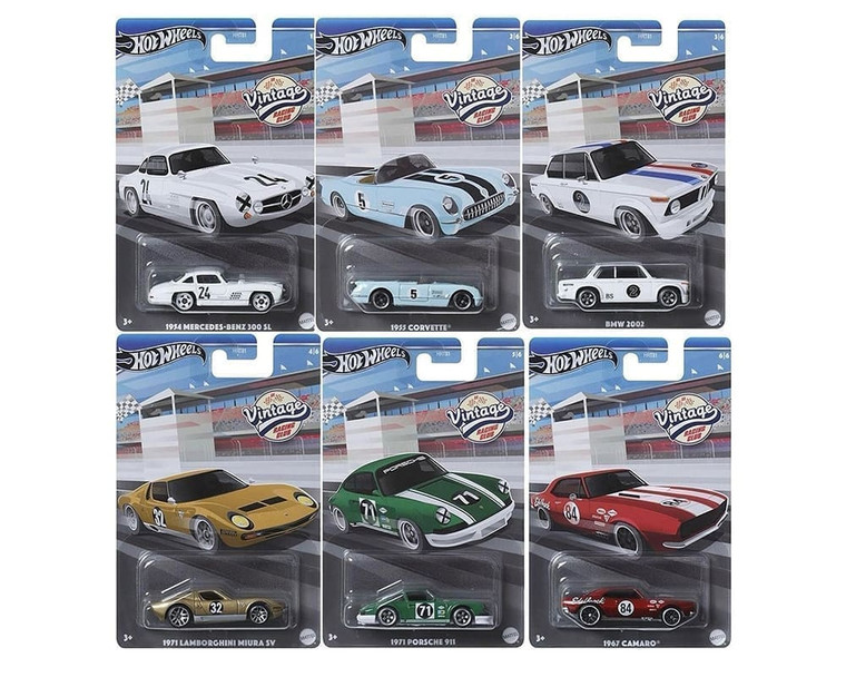 Hot Wheels 1:64 Vintage Grand Prix A Assortment 2024 Emc Exclusives- Diecast