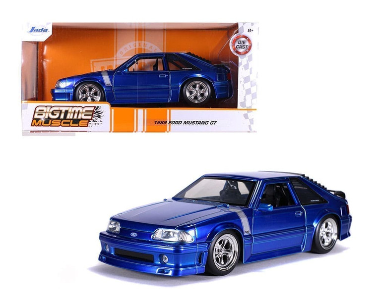 Jada 1:24 1989 Ford Mustang Gt (blue) Bigtime Muscle- Diecast
