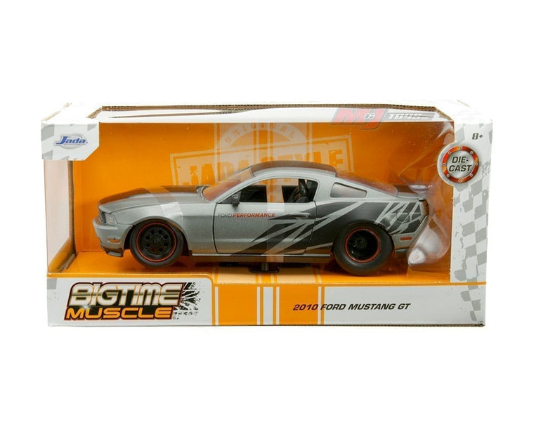 Jada 1:24 2010 Ford Mustang Gt Satin Grey Metallic Bigtime Muscle- Diecast