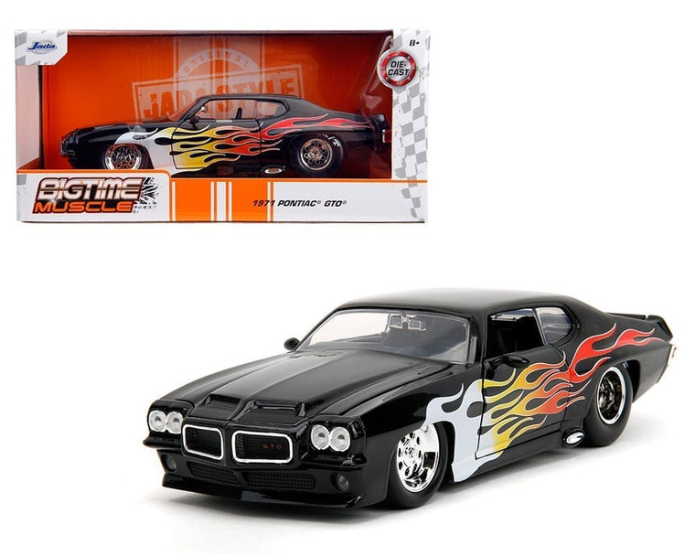 Jada 1:24 1971 Pontiac Gto Judge (black) With Flames Bigtime Muscle- Diecast
