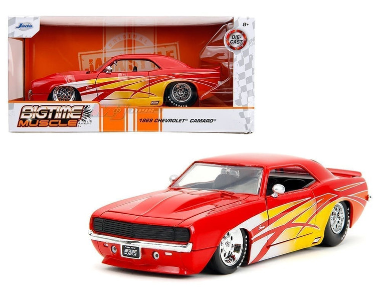 Jada 1:24 1969 Chevrolet Camaro Glossy Red Bigtime Muscle- Diecast