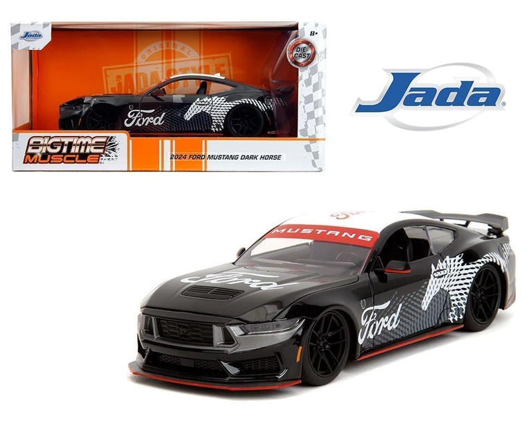 Jada 1:24 2024 Ford Mustang Dark Horse Black Bigtime Muscle- Diecast