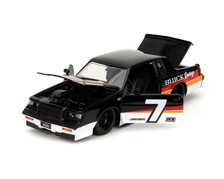 Jada 1:24 1987 Buick Grand National Black And White Bigtime Muscle- Diecast