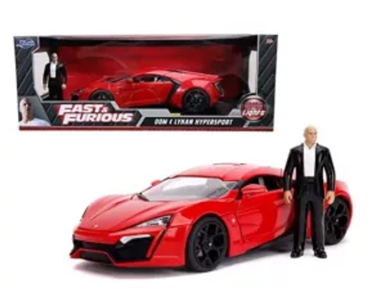 Jada 1:18 Doms Lykan Hypersport With Dom Figure & Working Lights -fast & Furious- Diecast Jada 1:18 Doms Lykan Hypersport With Dom Figure & Working Lights -fast & Furious- Diecast