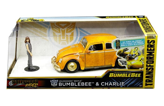 Jada 1:24 1971 Volkswagen Beetle And Charlie Figure Transformers Bumblebee Hollywood Rides- Diecast
