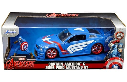 Jada 1:24 2006 Ford Mustang Gt With Captain America Marvel Avengers Hollywood Rides- Diecast