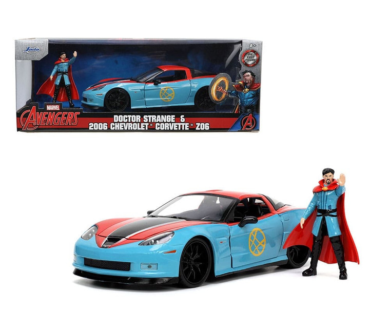 Jada 1:24 2006 Chevrolet Corvette Z06 And Doctor Strange Marvel Avengers Hollywood Rides- Diecast