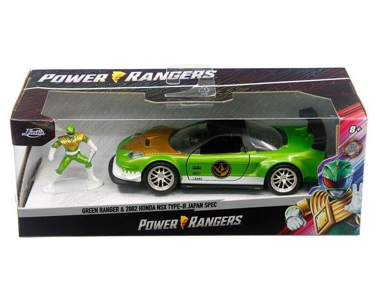 Jada 1:32 Green Ranger & 2002 Honda Nsx Type-r Japan Spec Power Rangers Hollywood Rides- Diecast