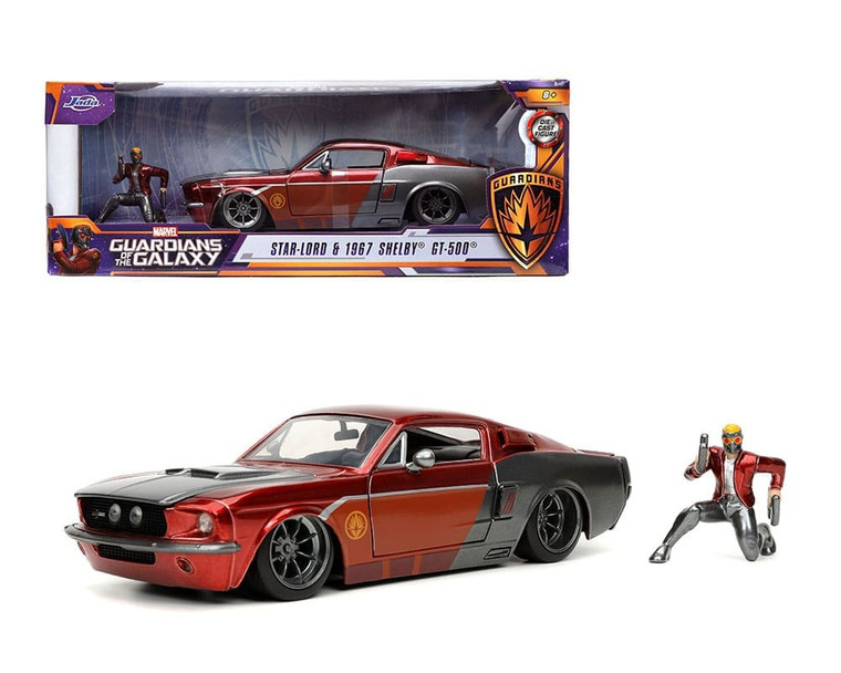 Jada 1:24 Star-lord And 1967 Shelby Gt500 Marvel Guardians Of The Galaxy Hollywood Rides- Diecast
