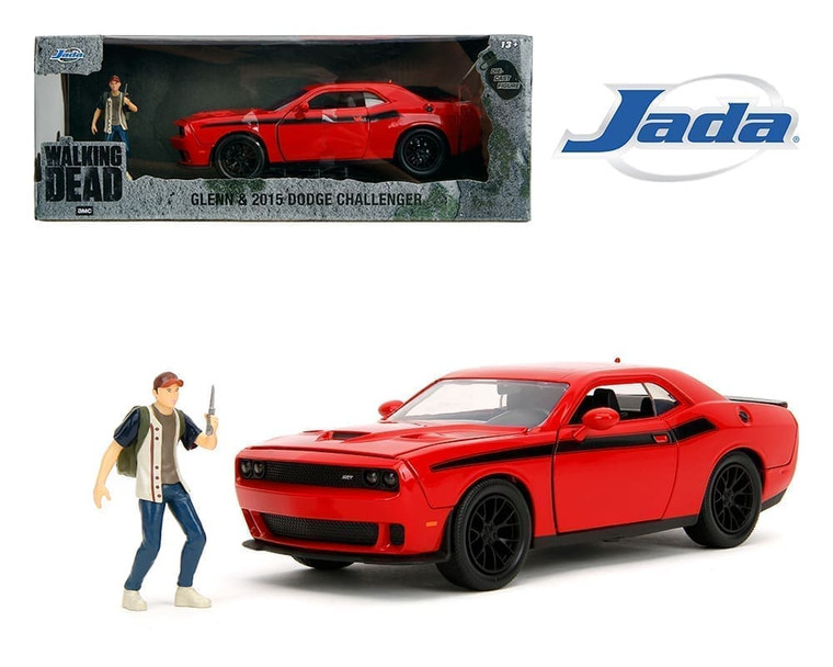 Jada 1:24 Glenn & 2015 Dodge Challenger The Walking Dead Hollywood Rides- Diecast