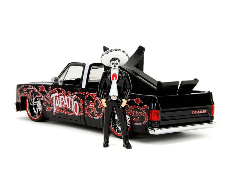 Jada 1:24 Tapatio Day Of The Dead (dia De Los Muertos) 1985 Chevrolet C10 & Charro Man Figure Hollywood Rides- Diecast