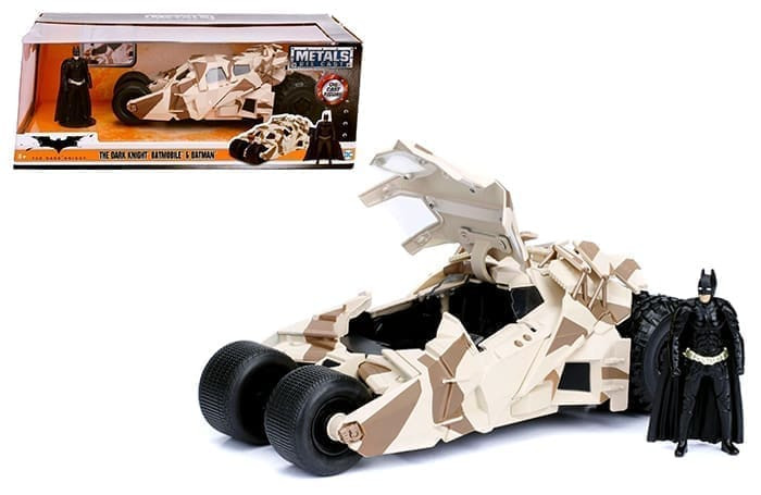 Jada 1:24 The Dark Knight Batmobile (camouflage Version) & Batman Figure Hollywood Rides- Diecast