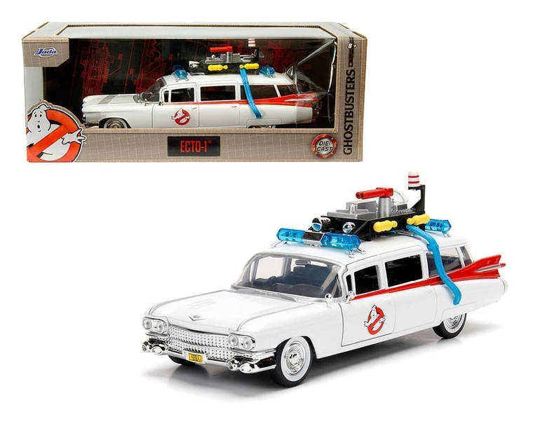 Jada 1:24 Ecto-1 Cadillac Ambulance Ghostbusters Hollywood Rides- Diecast