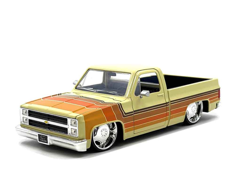 Jada 1:24 1985 Chevrolet C10 Pickup With Lowenhart Wheels Beige Just Trucks Mijo Exclusives Limited Edition 2,400 Pieces- Diecast