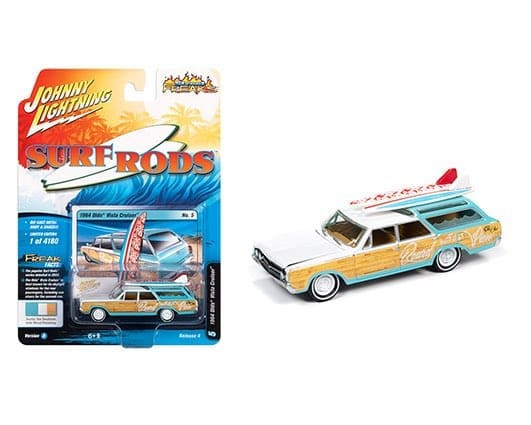Johnny Lightning 1:64 Street Freaks Surf Rods 1964 Oldsmobile Vista Cruiser Wagon Blue- Diecast