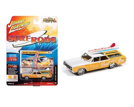 Johnny Lightning 1:64 Street Freaks Surf Rods 1964 Oldsmobile Vista Cruiser Wagon Yellow- Diecast