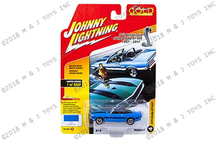Johnny Lightning 1:64 Classic Gold 2017 Release 4 Version A 1970 Shelby Gt-500 (grabber Blue)- Diecast Johnny Lightning 1:64 Classic Gold 2017 Release 4 Version A 1970 Shelby Gt-500 (grabber Blue)- Diecast