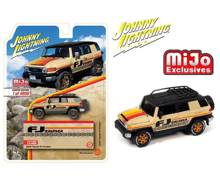 Johnny Lightning 1:64 2006 Toyota Fj Cruiser Custom Beige Mijo Exclusives Limited Edition 4,800 Pieces- Diecast