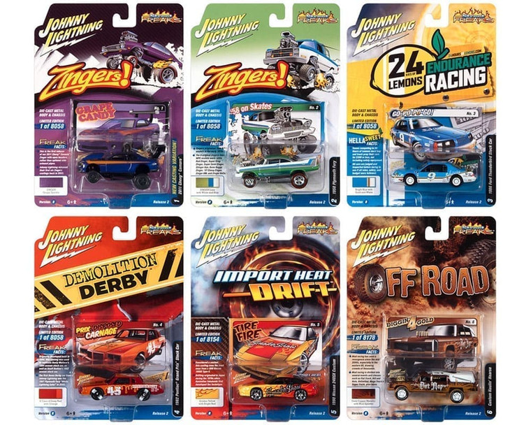 Johnny Lightning 1:64 Street Freaks 2022 Release 2 Version B 6-style Assortment- Diecast