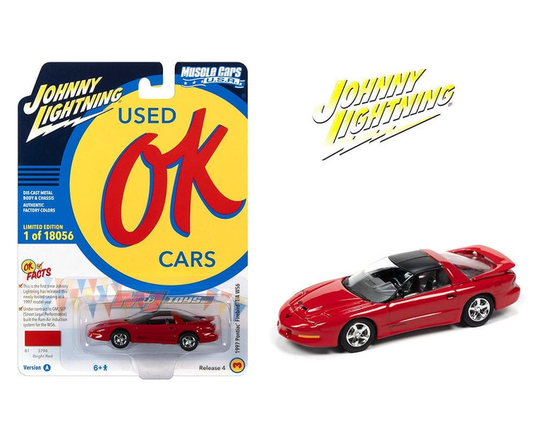 Johnny Lightning 1:64 1977 Pontiac Firebird T/a Ws6 Red Solid Pack Muscle Cars Usa- Diecast