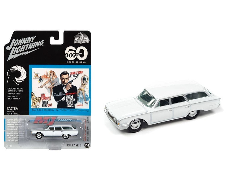 Johnny Lightning 1:64 Pop Culture 2022 Release 2 James Bond From Russia With Love Ford Ranch Wagon 1960 Solid Pack- Diecast