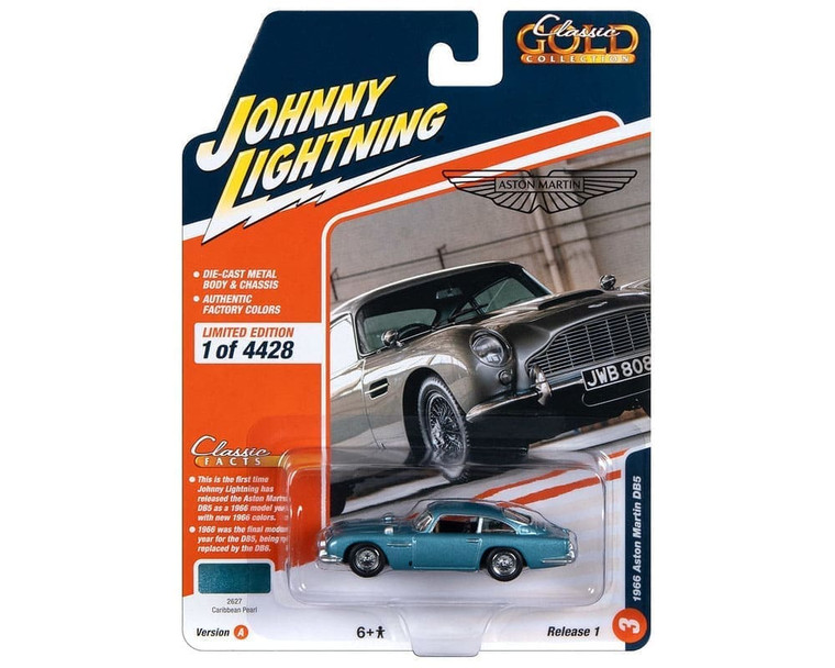 Johnny Lightning 1:64 Classic Gold 2023 Release 1 Version A 1966 Aston Martin Db5 Blue Solid Pack- Diecast Johnny Lightning 1:64 Classic Gold 2023 Release 1 Version A 1966 Aston Martin Db5 Blue Solid Pack- Diecast